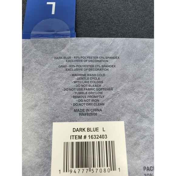 Rugged Elements Men's L Sueded Long Sleeve Crew Tee 2-pack Grey & Dark Blue - Picture 7 of 7